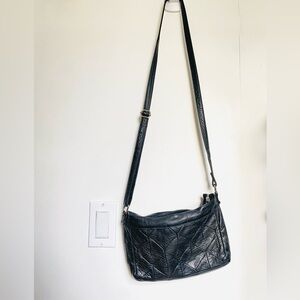 Black Leather Crossbody Bag Genuine Leather by Day and Mood Scandi Denmark 🇩🇰